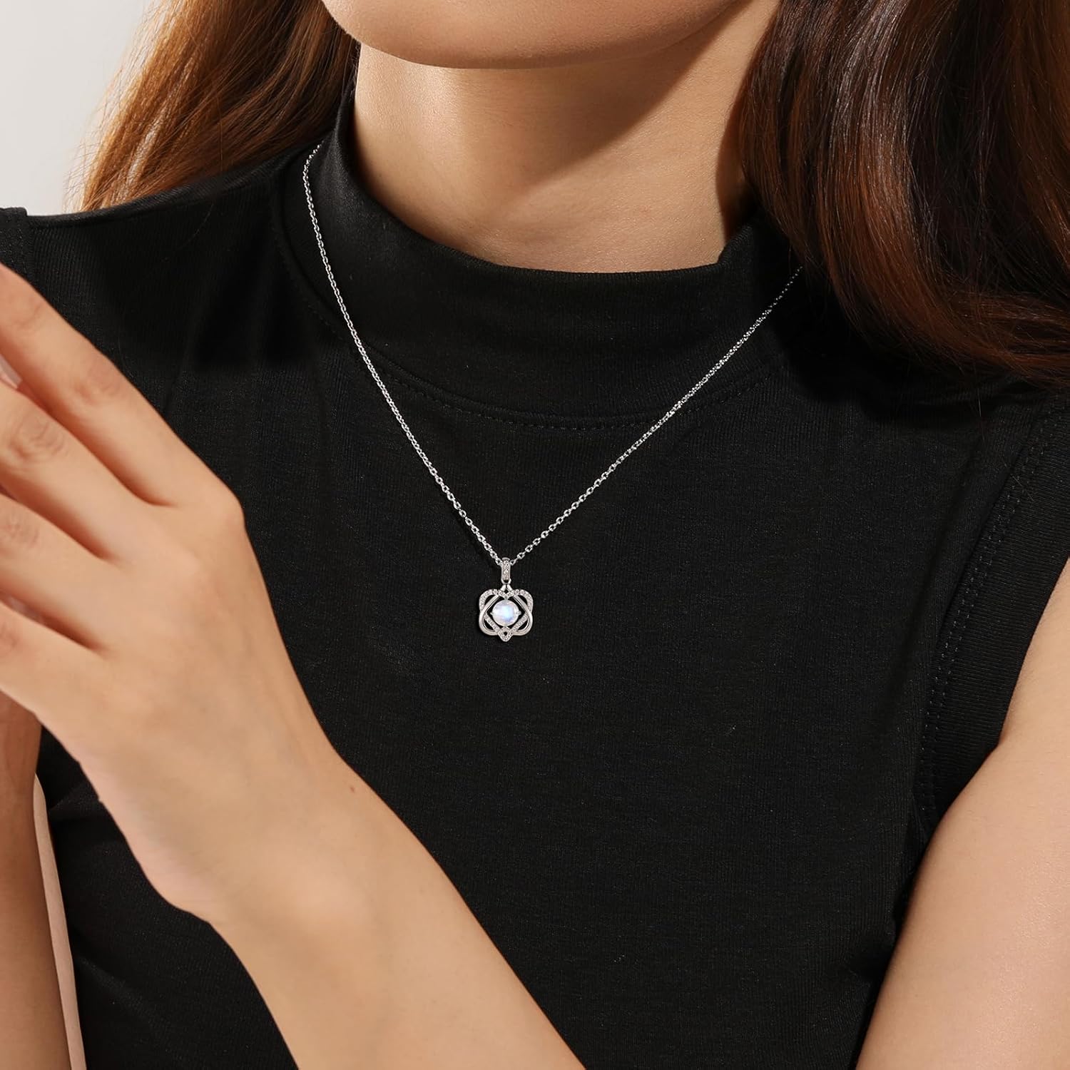 Natural Cut Moonstone Pendant Necklace for Women Birthday Anniversary Jewelry Gift for Women Mom - Image 4