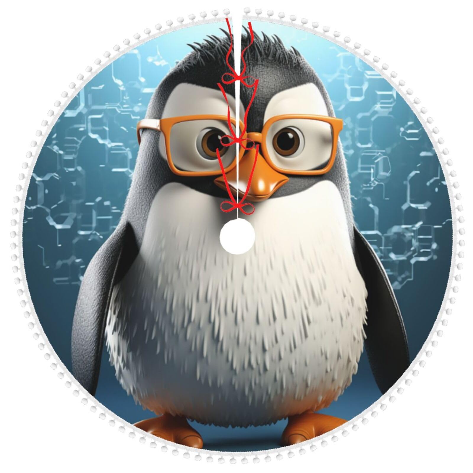 Tapis de sapin de Noël pingouin en peluche douce pour retenir les épines