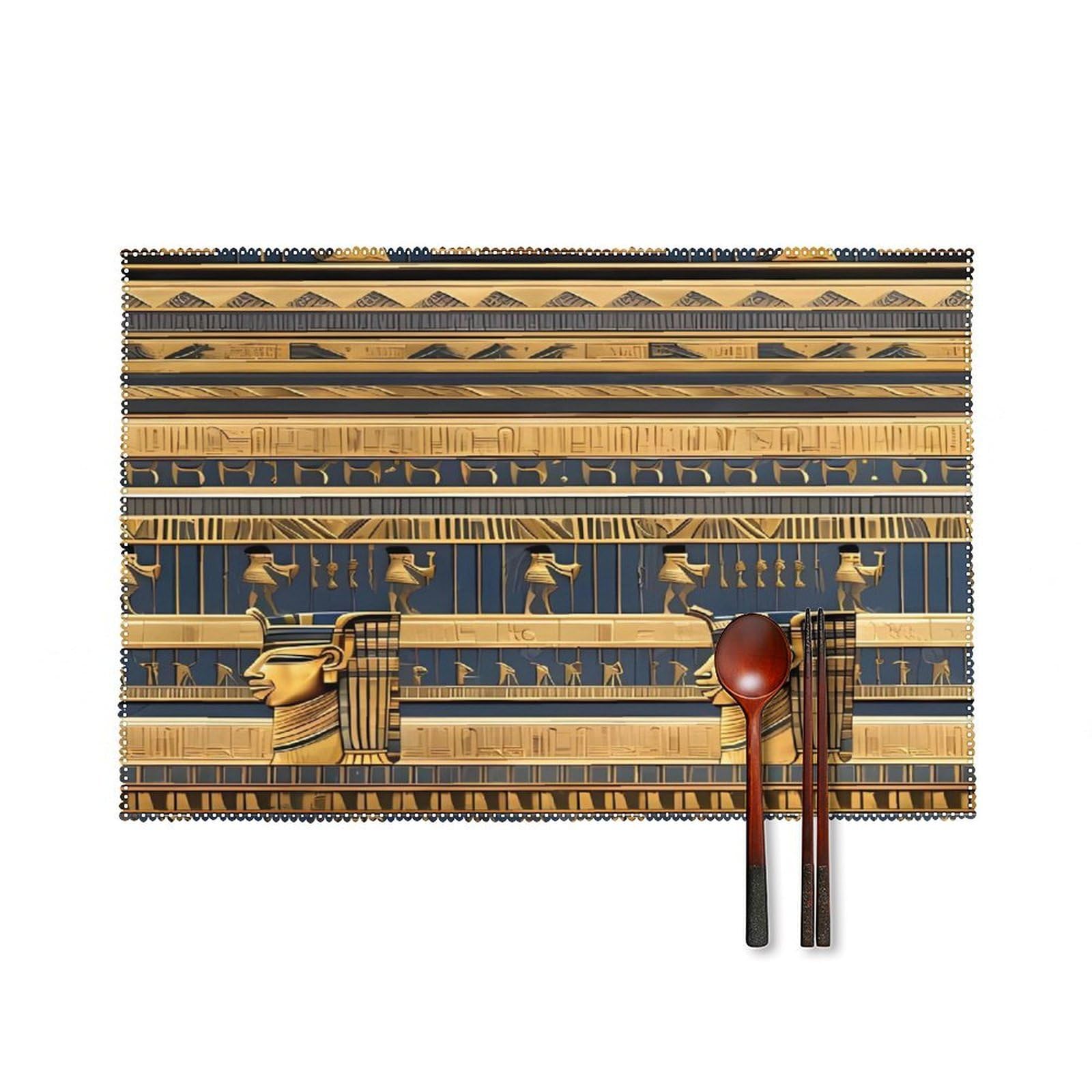 Fodpand Style Egyptian Pharaonic Frescoes Placemats Set Of 4 Place Mats Table Mats