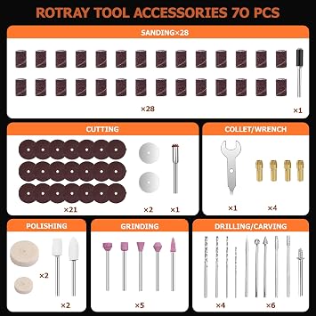 Mini Cordless Rotary Tool, USB Charging, 5-Speed Rotary Tool Kit with 73 Accessories, Multi-Purpose 3.7V Power Multi Tool for Sanding, Polishing, Drilling, Etching, Engraving, Cutting, DIY