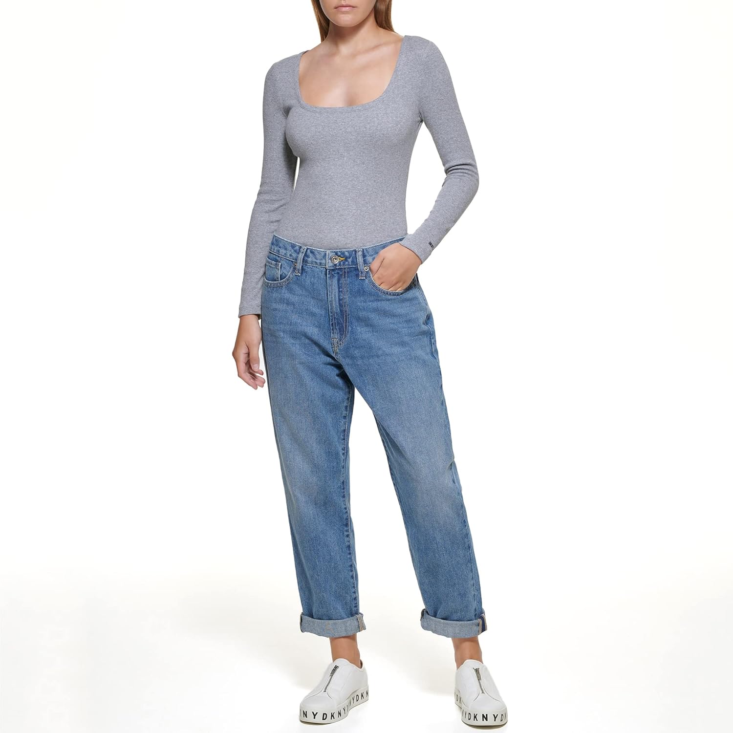 DKNY Womens Essential Stretchy Long Sleeve Top - Image 2