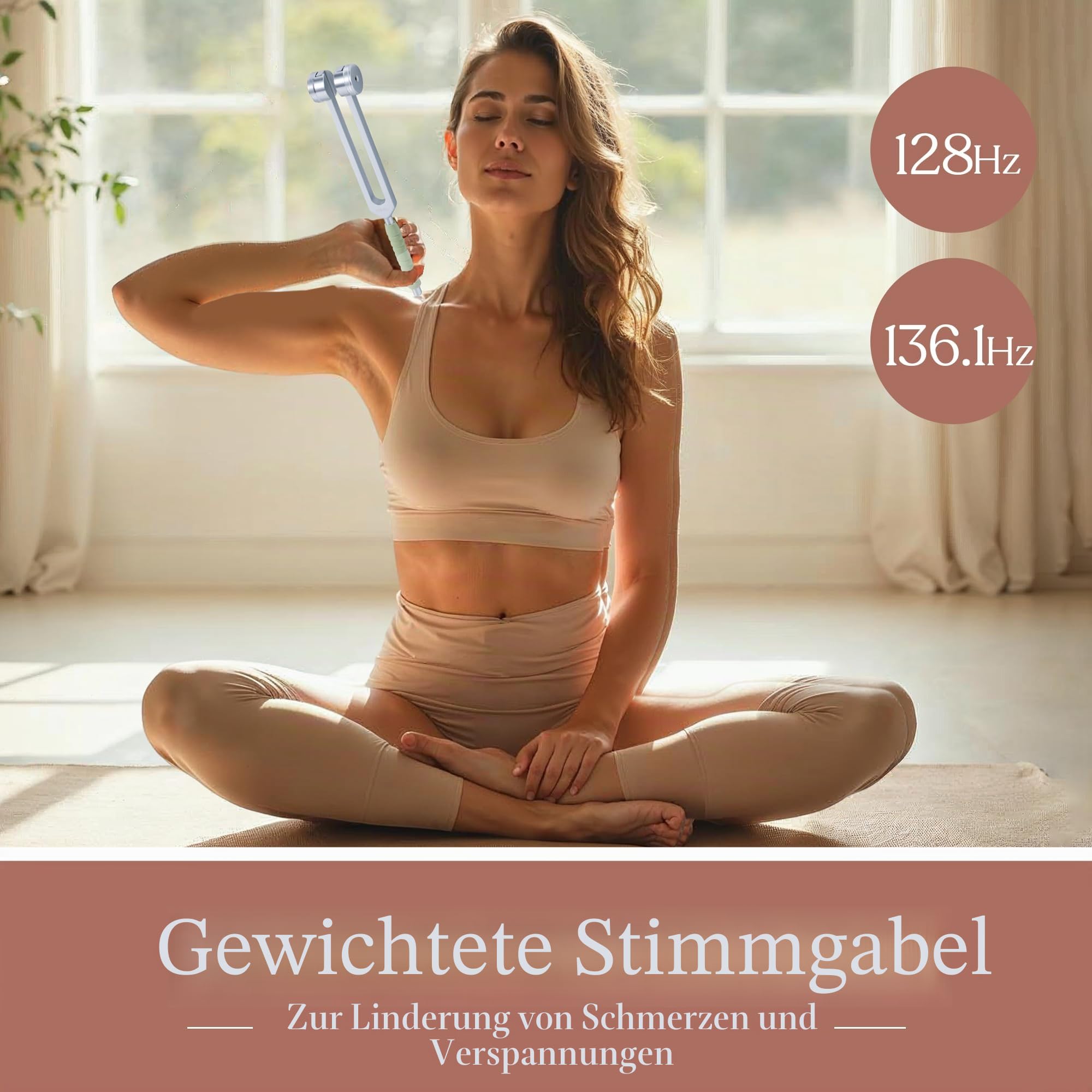 Stimmgabeln für Heilung Set, einschließlich vier Frequenzen 128Hz, 136.1Hz, 174Hz, 528Hz Yoga und Meditation Zubehör, Chakra Klangtherapie Instrumente mit Stimmgabel Aktivator und veganem Leder Tasche | Gewichtet und ungewichtet, Yoga-/Meditations-/Chakra