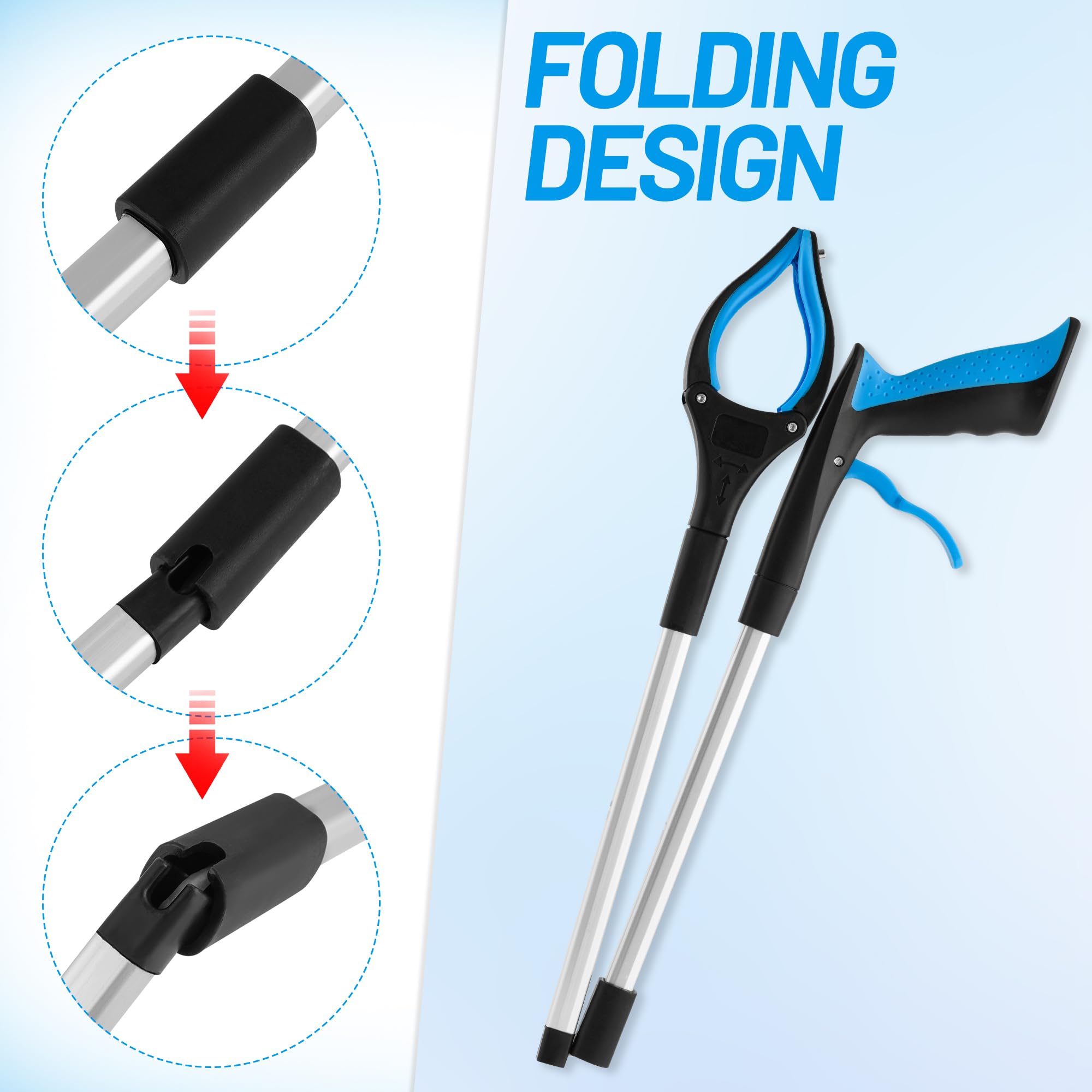 Universale Greifzange – 83 Cm Müllzange, 360° Drehbar, Ergonomischer Griff, 500 G Tragkraft, Alltagshilfe Für Senioren & Alle, Die Sich Nicht Bücken Möchten Greifzange 83 Cm
