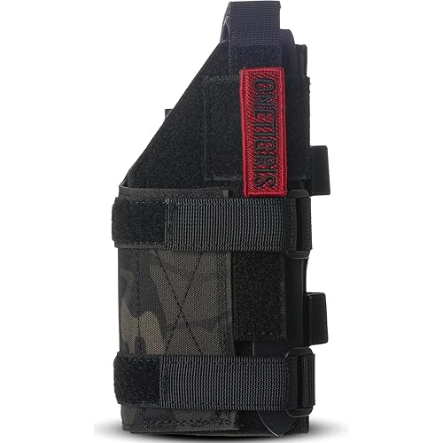OneTigris Gun Holster Right Handed Nylon Pistol Holster for Most Compact Medium Full Size Pistol 1911 Glock17/19/20/21/45 M&P Shield 9mm with Under Barrel Attachment