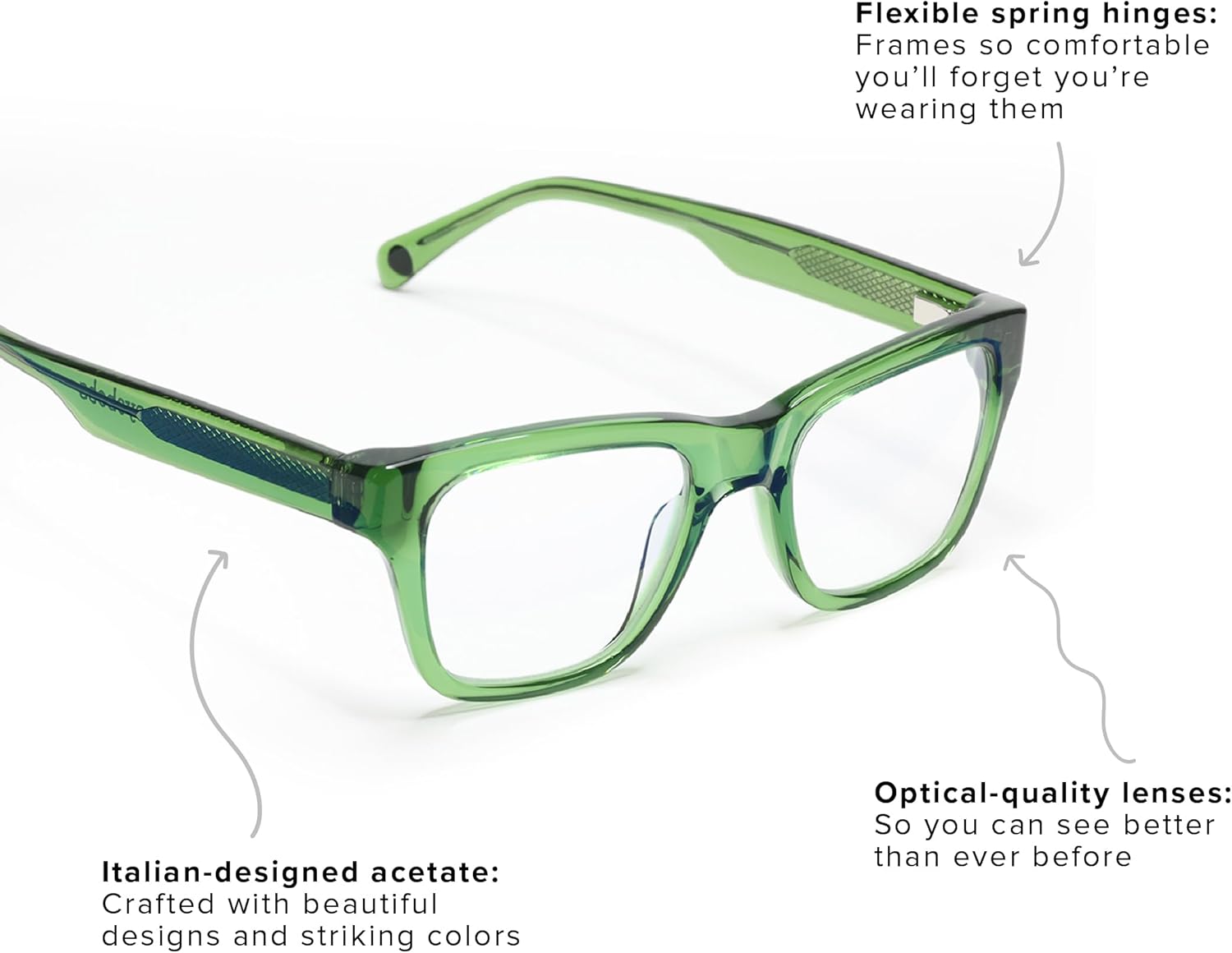 eyebobs - Kvetcher | Premium Reading Glasses for Men and Women | Square Frame for Wide Faces | Available in 0.0x - 4.0x - Image 3
