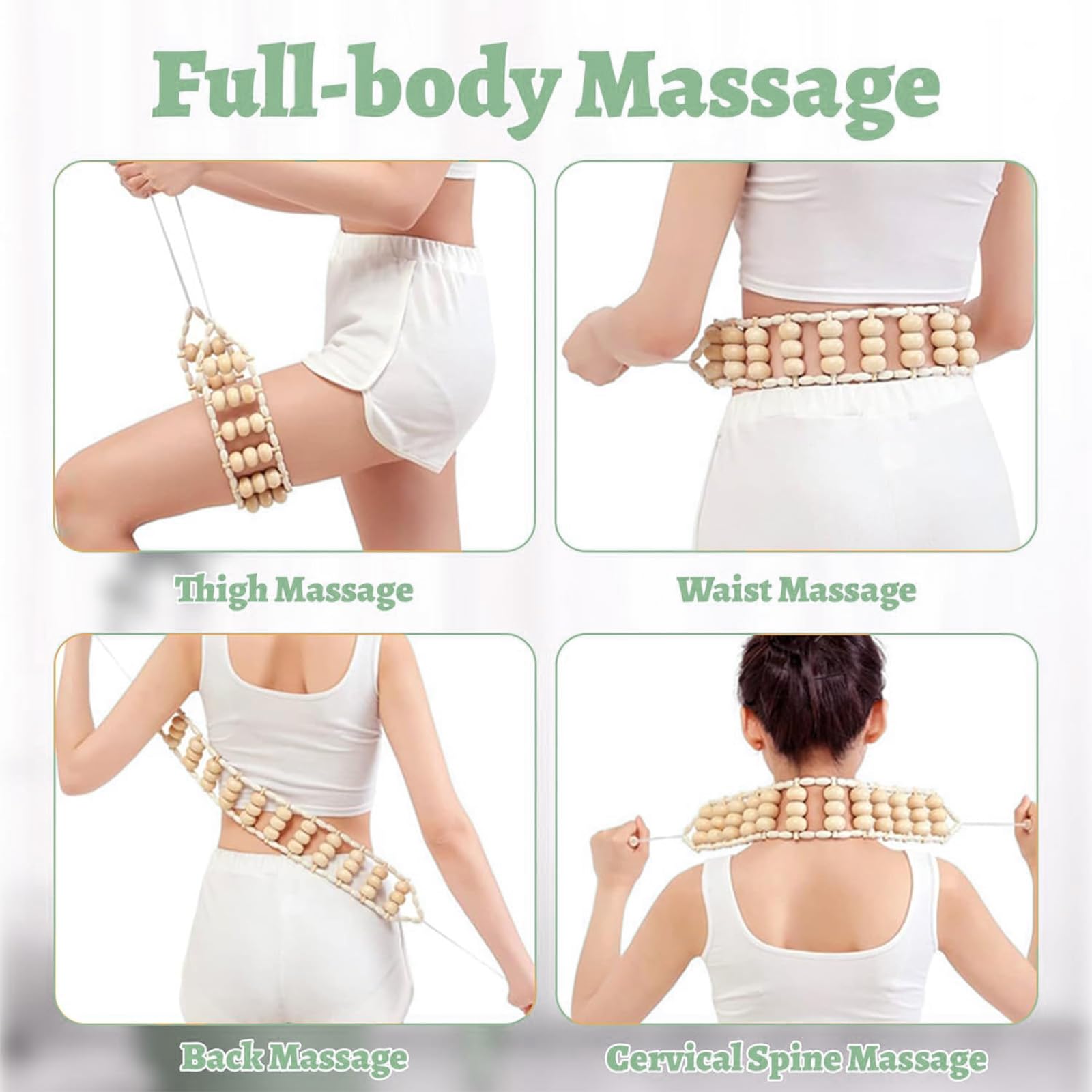 Maderotherapie Set 6 teilig, Holz Massagegeräte gegen Cellulite, Wood Therapy Massage Tools mit Faszienstab Holz für Lymphdrainage, Anti-Cellulite Massage und Körperformung