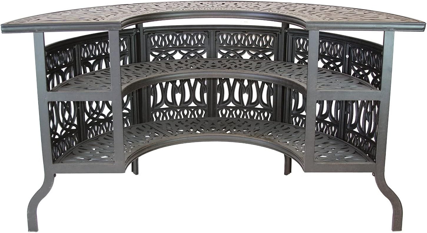 Elizabeth Outdoor Patio 5pc Party Bar Set Cast Aluminum Dark Bronze
