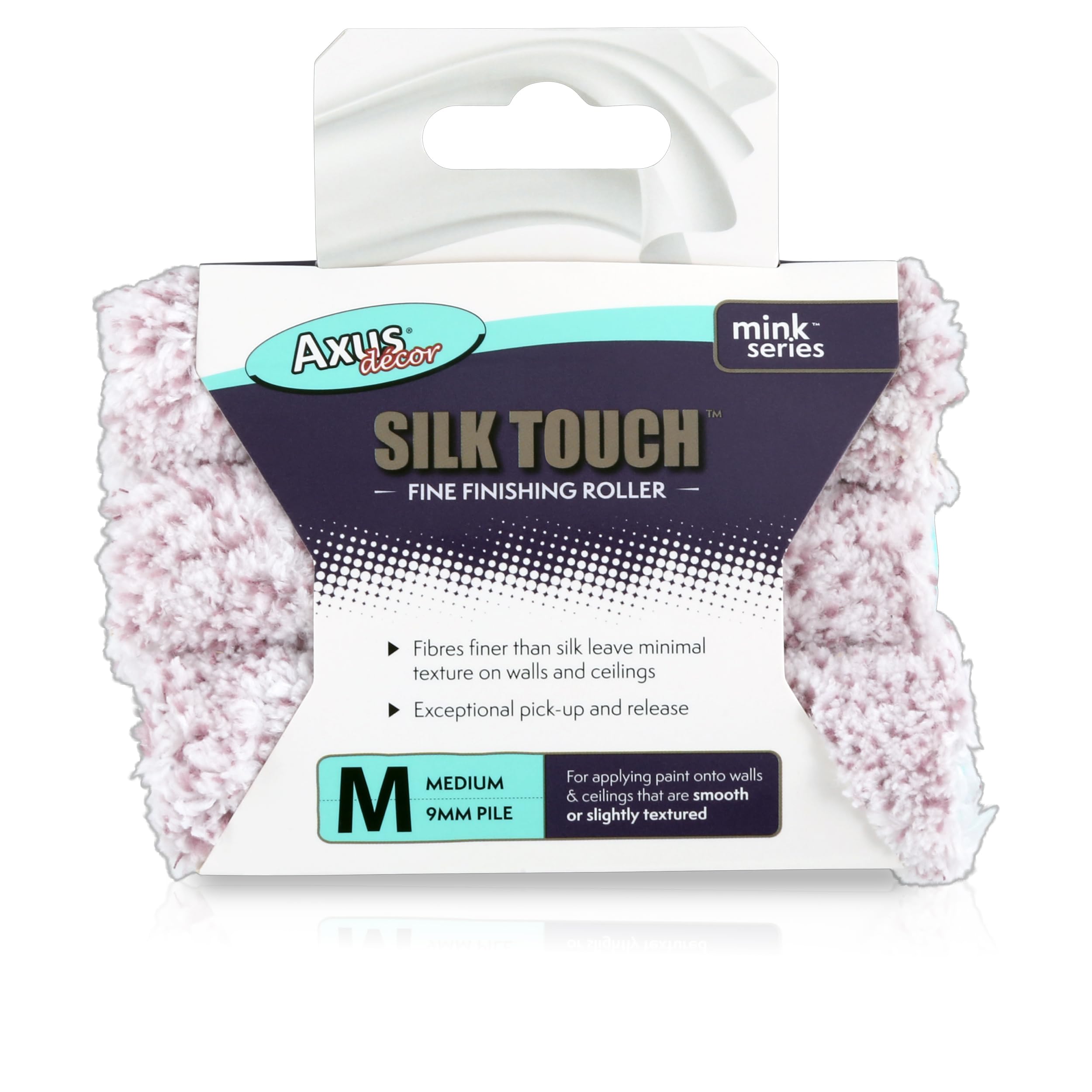 Axus Decor Silk Touch Roller, Medium Pile (Mink Series) for Professional and DIY Projects, Suitable for Smooth & Slightly Textured Walls or Ceilings, Triple Pack, Size - 4"/100mm, Triple Pack
