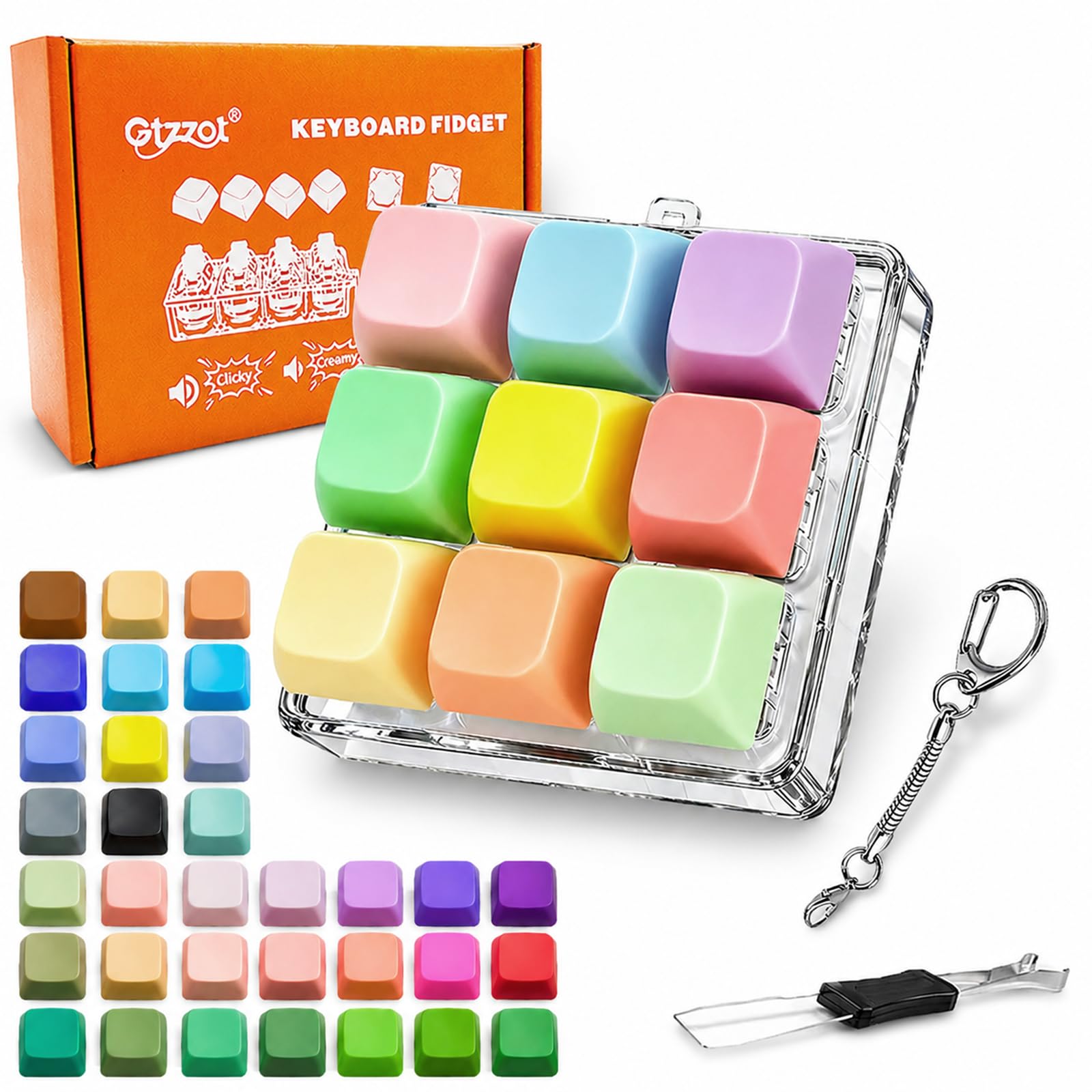 Amazon.com: Gtzzot Clicky Keyboard Fidget Toy, 44 Keycaps for