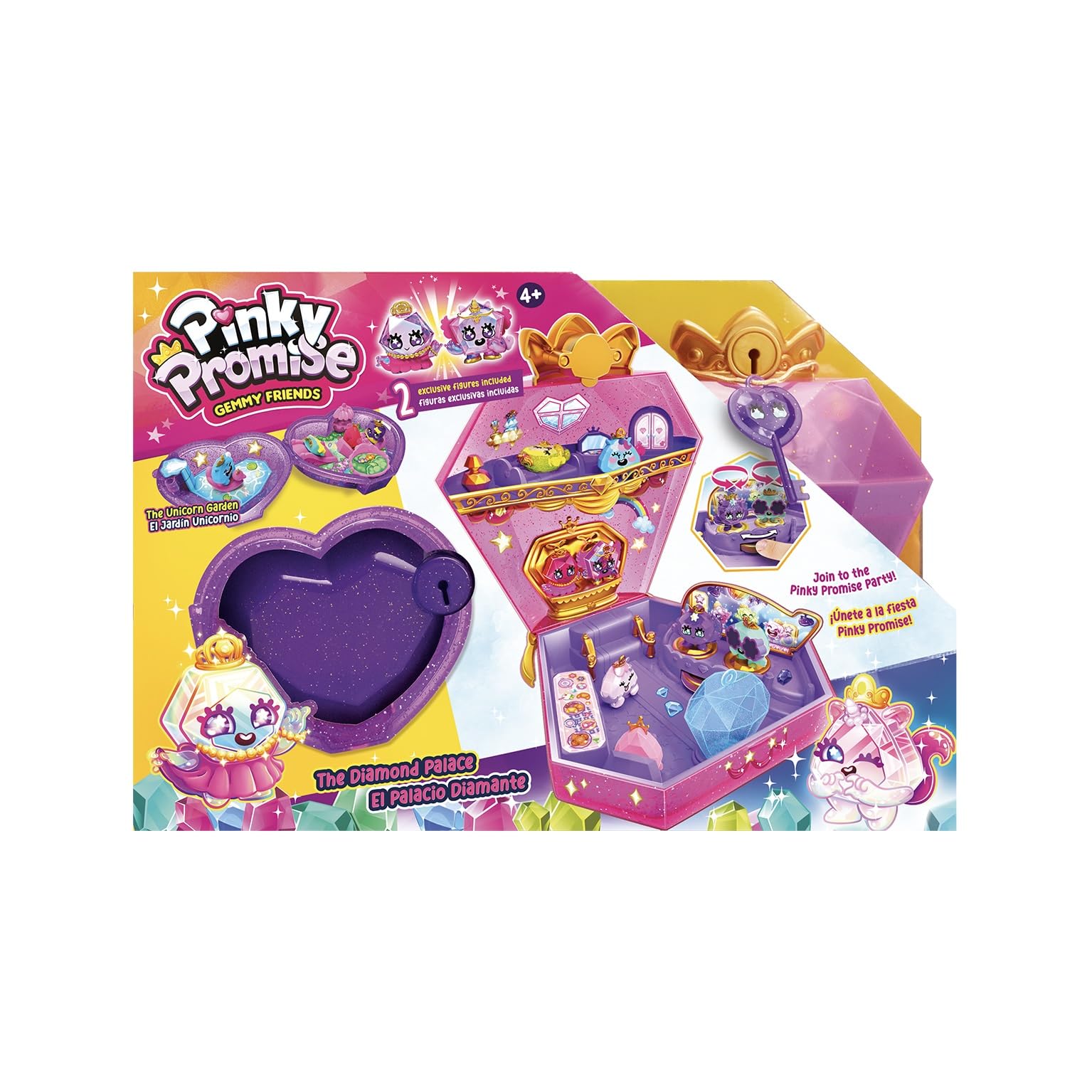 Bizak Pinky Promise Jeweler Palace Diamond Where they can play in more than 5 rooms, Includes Secret Garden and Key to Open it, plus 2 Gems, doubles as a storage box (64320005)