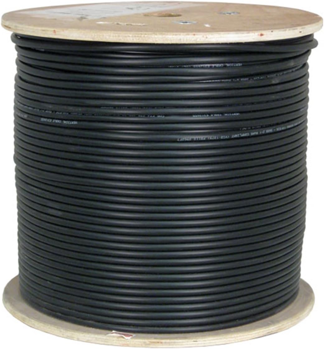 Vertical Cable Cat6, UTP Dual Jacket, Direct Burial, 1000ft, Black, Bulk Ethernet Cable