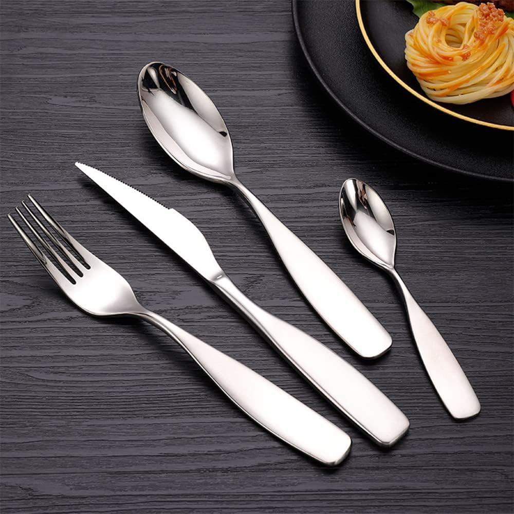 Dinner Silverware Set Flatware Mirror Polished Cutlery Utensil Set Decorative Wedding Christmas Halloween Anniversary Valentine Candlelight Dinner Durable Include Fork Knife Spoon ,16pcs for 4