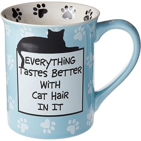 Tazza Divertente 'Dog Hair' Our Name Is Mud Enesco – Ceramica 454 Ml Con Confezione Regalo
