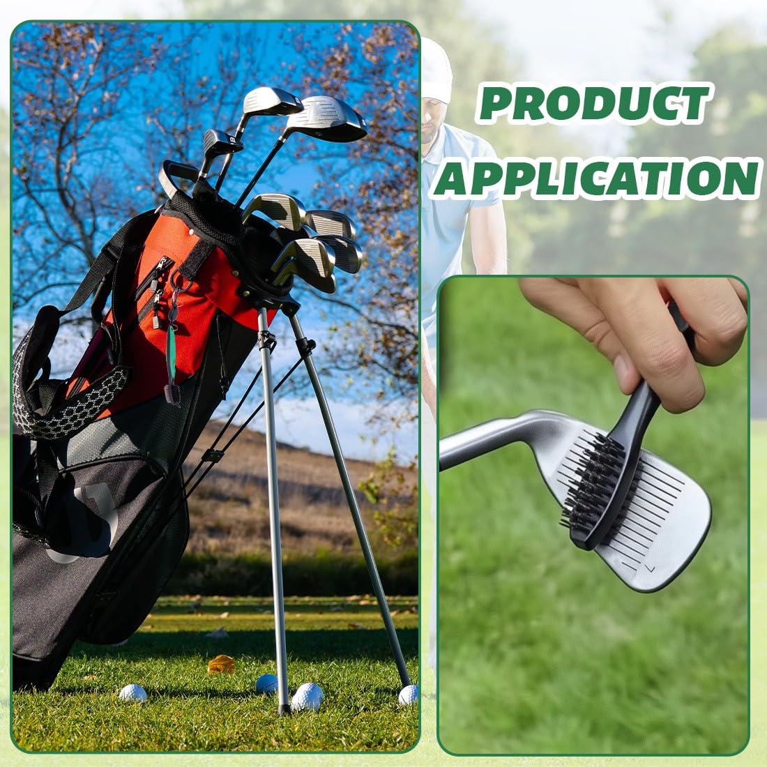 JEYORZY 2 Pcs Golf Spazzola per Mazze,2 in 1 Spazzola da Golf,Pulisci Scanalature per Mazze Retrattile Setole,Mazza da Golf Spazzole Groove per La Pulizia