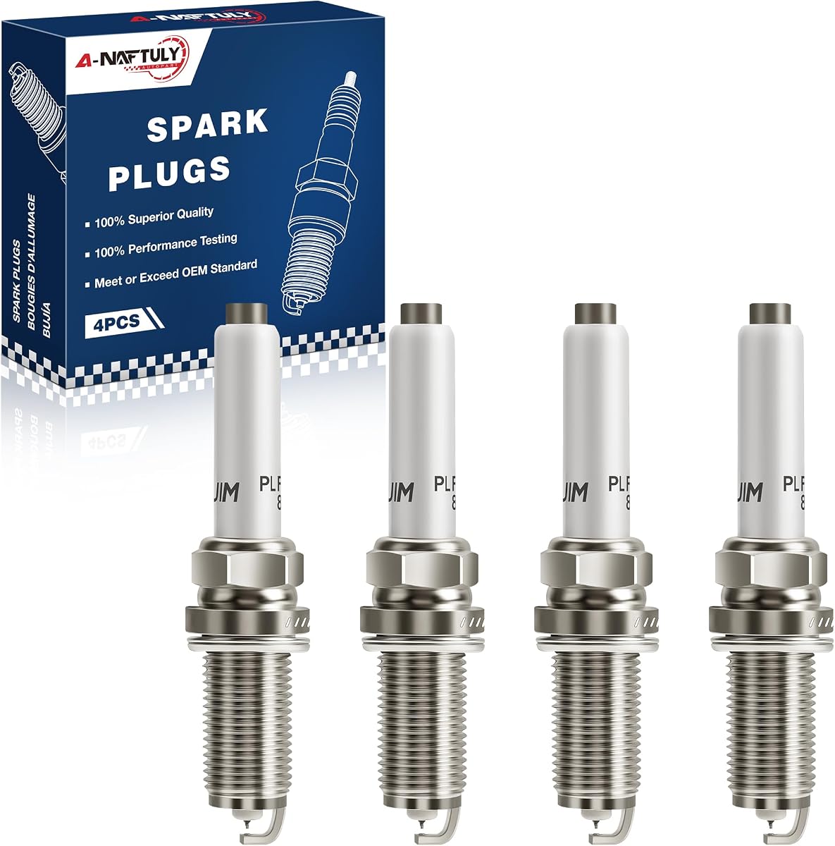 Iridium Spark Plugs 4 Pack PLFER7A8EG 94833 for 2013-2020 VW Audi 1.8L 2.0L | Fits for Volkswagen Jetta Passat Golf Beetle GTI & Audi A3 A4 A5 A6 TT Quattro Q5 Q7 S3 2014 2015 2016 2017 2018 2019 1.8 2.0