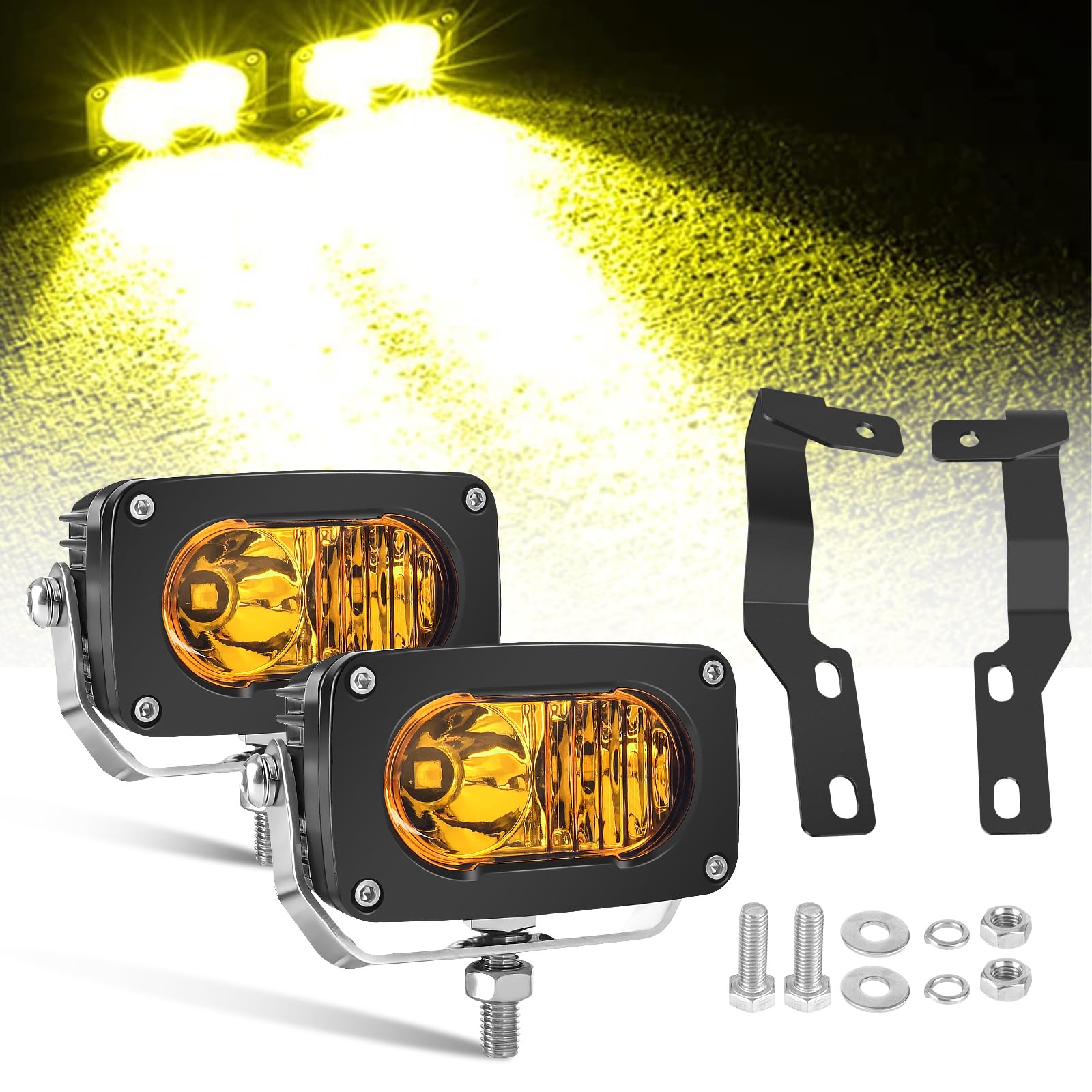 Photo 1 of NORTHYUN Tacoma Hood Ditch Light Brackets with 3" 50W LED Pod Lights Kit, A-Pillar Hood Mounting Bracket Set IP68 Waterproof Off-Road Work Lights Compatible with Tacoma 2005–2015
