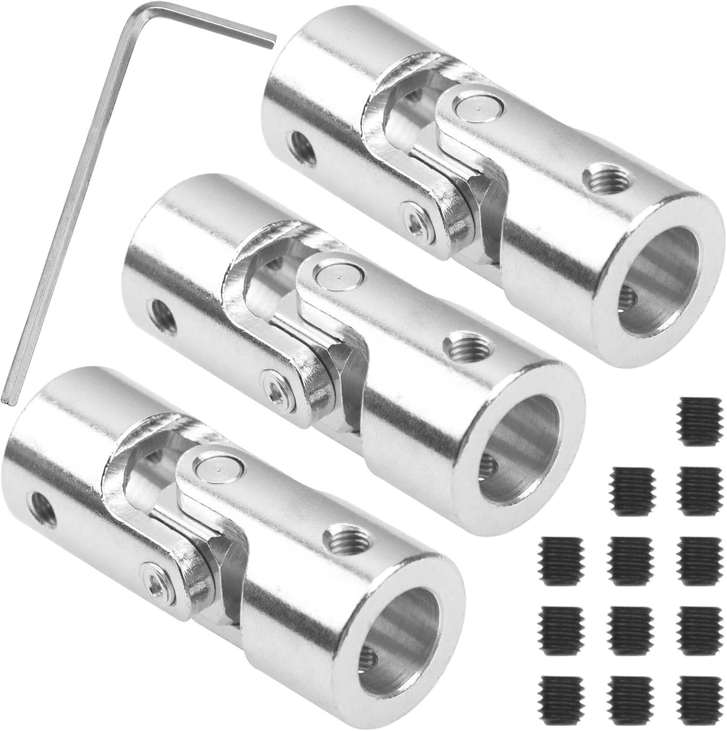 3Pack Vgoohobby Universal U Joint Coupler Rotatable Steering Shaft Coupling Motor Connector for RC Boat Robotics Snowblower Chute Floor Jack Handle (10mm to 12mm)