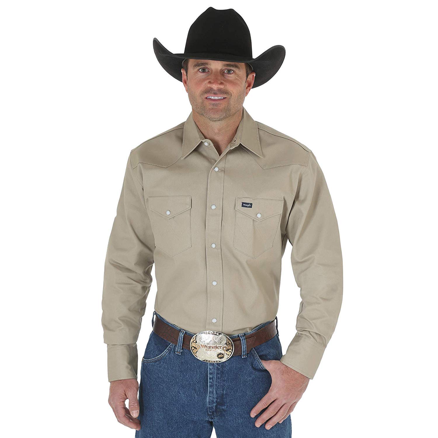 Wranglermens Cowboy Cut Western Long Sleeve Snap Work Shirt Firm Finish Cowboy Cut Western Long Sleeve Snap Work Shirt Firm Finish (pack of 1)