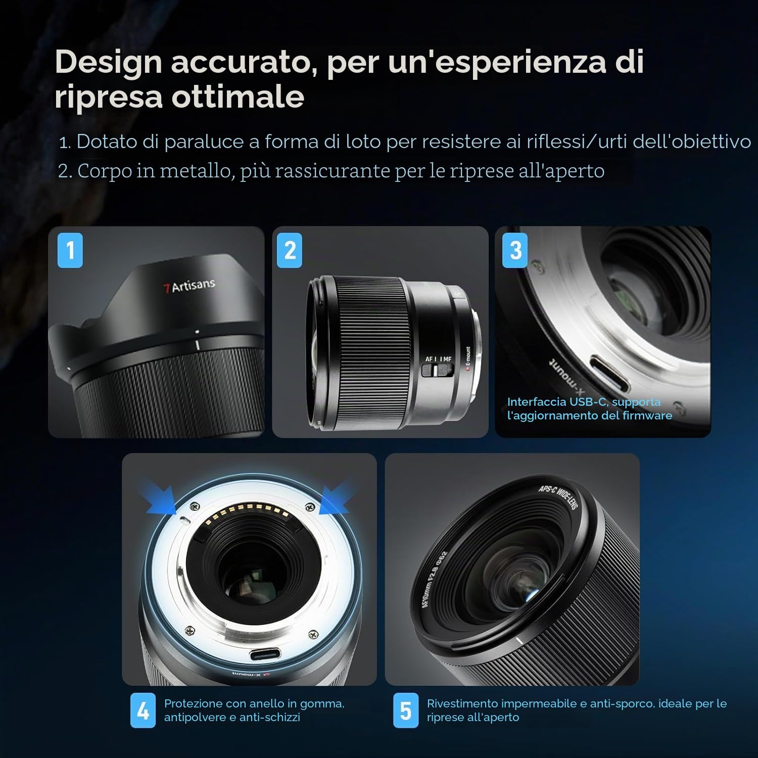 7artisans AF 10mm F2.8 for FX Montura Obiettivo fotografico autofocus, 105,3°, 232 g, obiettivo APS-C AF/MF con grandangolo fisso per Fujifilm FX Montura XT2 XT20 XE3 XT1 X-T2