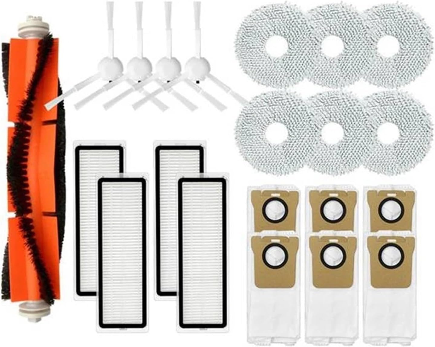 Vacuum Main Side Brush Hepa Filter Mop Dust Bag Parts，Compatible for Dreame L10S Ultra / S10 Pro(5 pcs)
