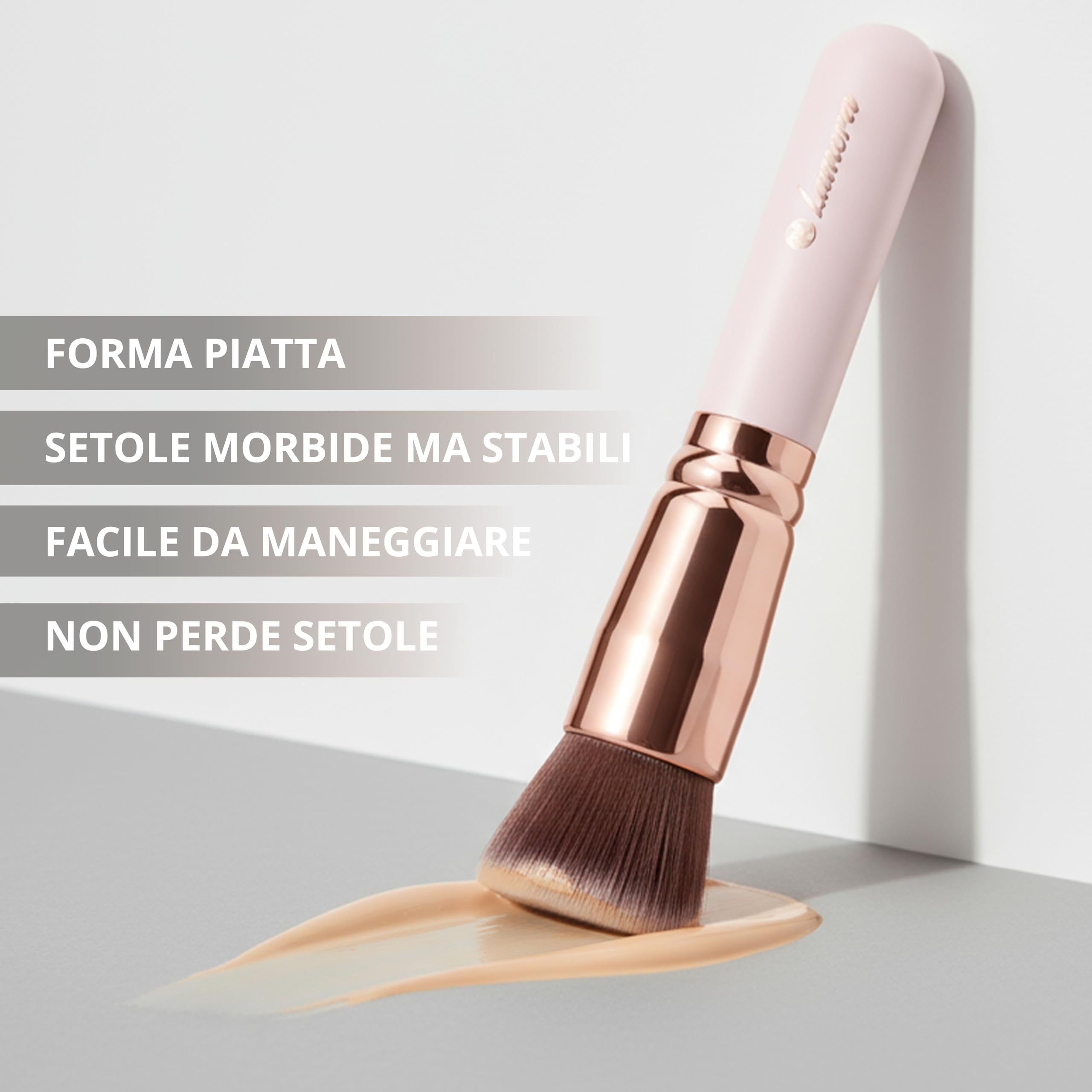 Pennello Fondotinta Liquido Trucco Cipria - Pennello Flat Top Kabuki Viso, Perfetto Per Foundation, Crema Minerale, Polvere - Setole Sintetiche Di Qualità Professionale