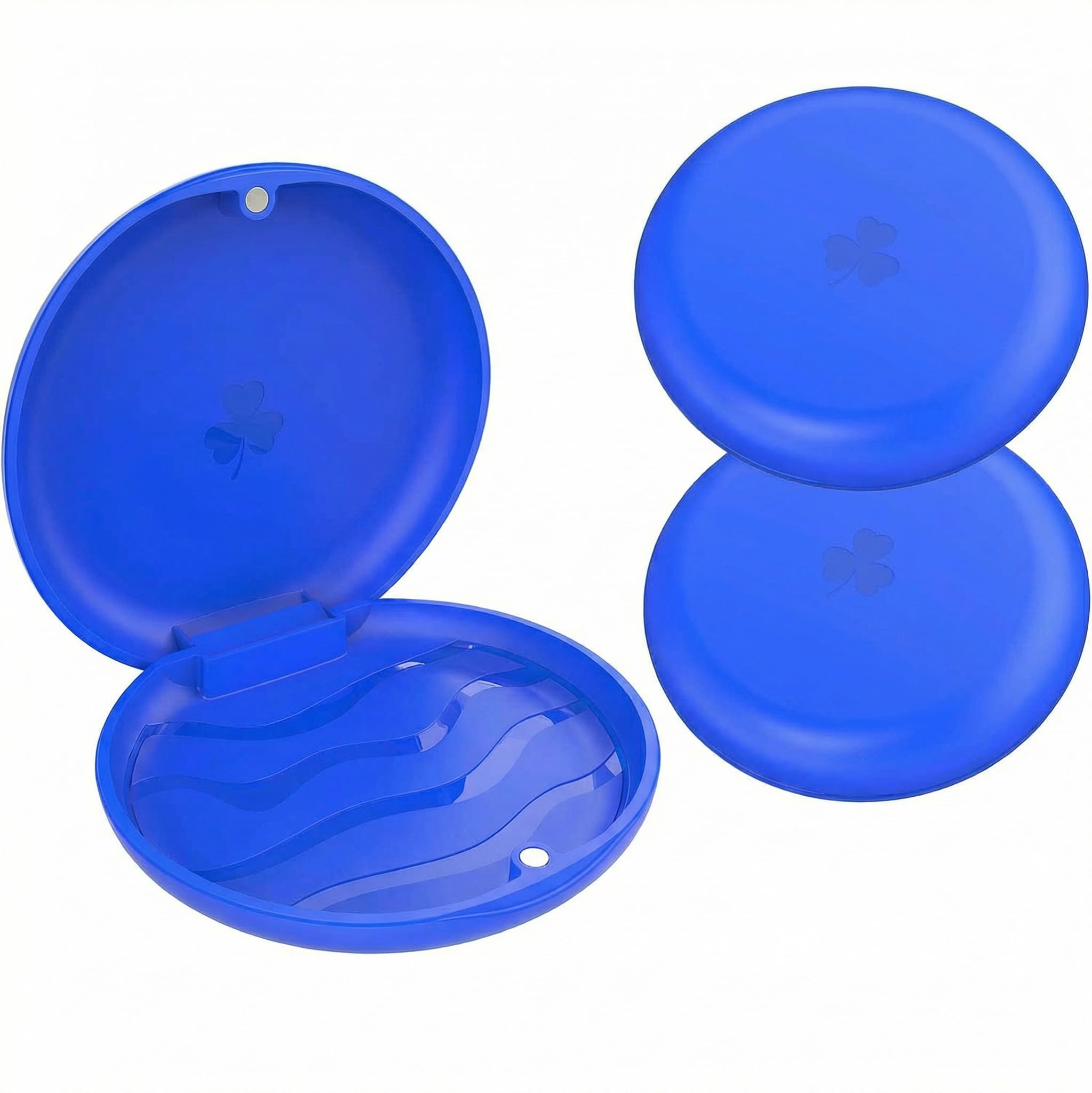 2 Pack de boîtiers pour appareil dentaire, boîtier pour aligneurs, boîtier orthodontique pour appareil dentaire, boîtier de voyage pour protège-dents - Bleu foncé.