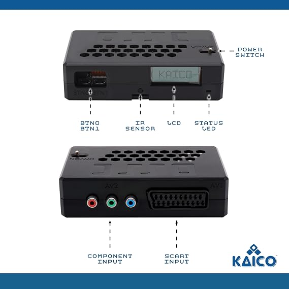 Kaico Edition OSSC 1.8 Open Source Scan Converter with SCART- Component, VGA to HDMI for Retro Gaming- Zero Lag RGB Line Multiplier Upscaler for Perfect Retro Gameplay