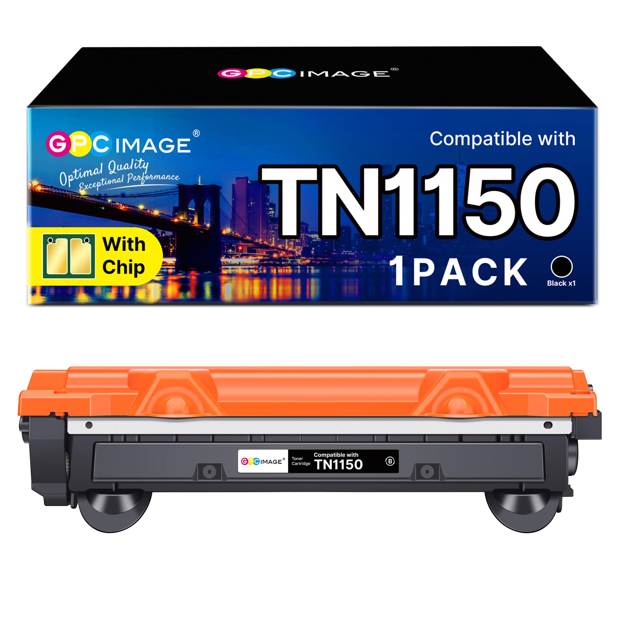 GPC IMAGE TN1150 TN-1150 Toner Schwarz Kompatible für Brother TN1150 für Brother HLL1240W DCPL1640W DCPL1660W H-LL1240W DCP-L1640W DCP-L1660W HL-L1242WXL DCP-L1642W DCP-L1642WXL (1er-Pack, mit Chip)