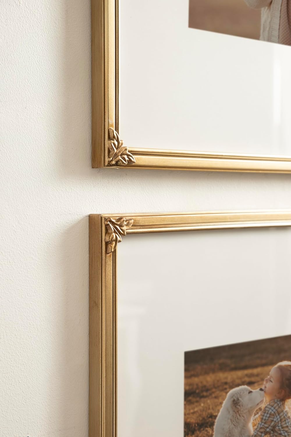 Kate and Laurel Arendahl Antique Picture Frame Set of 2, 16 x 20 matted to 8 x 10, Antique Gold, Vintage Two-Piece Rectangle Frame Set for Gallery Wall Decor for Living Room