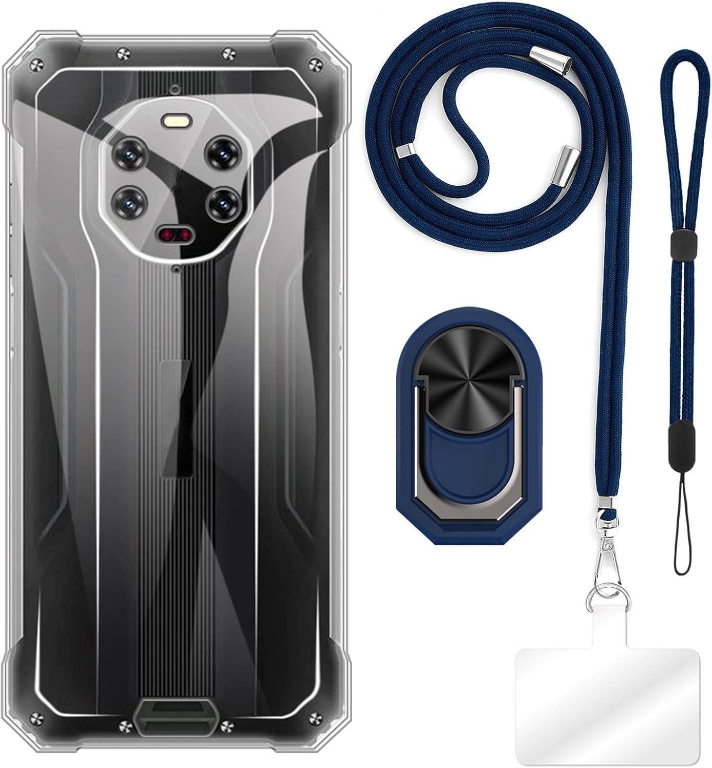 Case Accessory Bundle for Blackview BV8800 - Clear+Blue