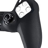 Vista 6 de YoRHa Grip Texture Silicone Cover Skin Case for PS5 Dualsense Controller x 1(Black) with Pro Thumb Grips x 8