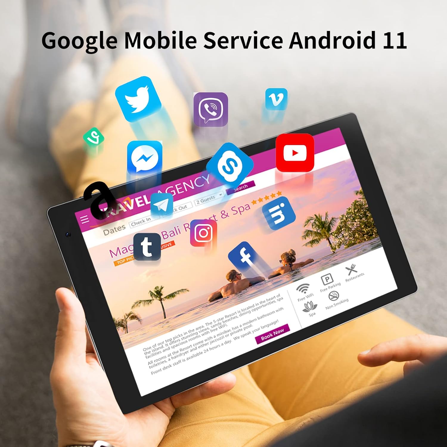 TJD Android 11 Tablet 10.1 Inch Tablets, 128GB ROM 512GB Expandable, Quad-Core Processor Tablet, 6000mAh Fast Charge, 8MP Dual Camera, IPS HD Touchscreen WiFi Bluetooth