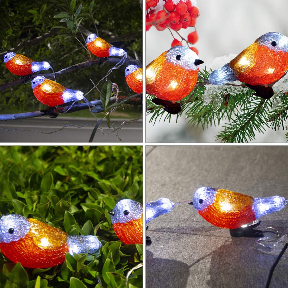 SOLUSTRE Wasserdichte Vogel Lichterkette Led Mini Dekoration Für Innen Und Außen Mit Kreativen Lichtakzenten Für Partys Und Feiertage