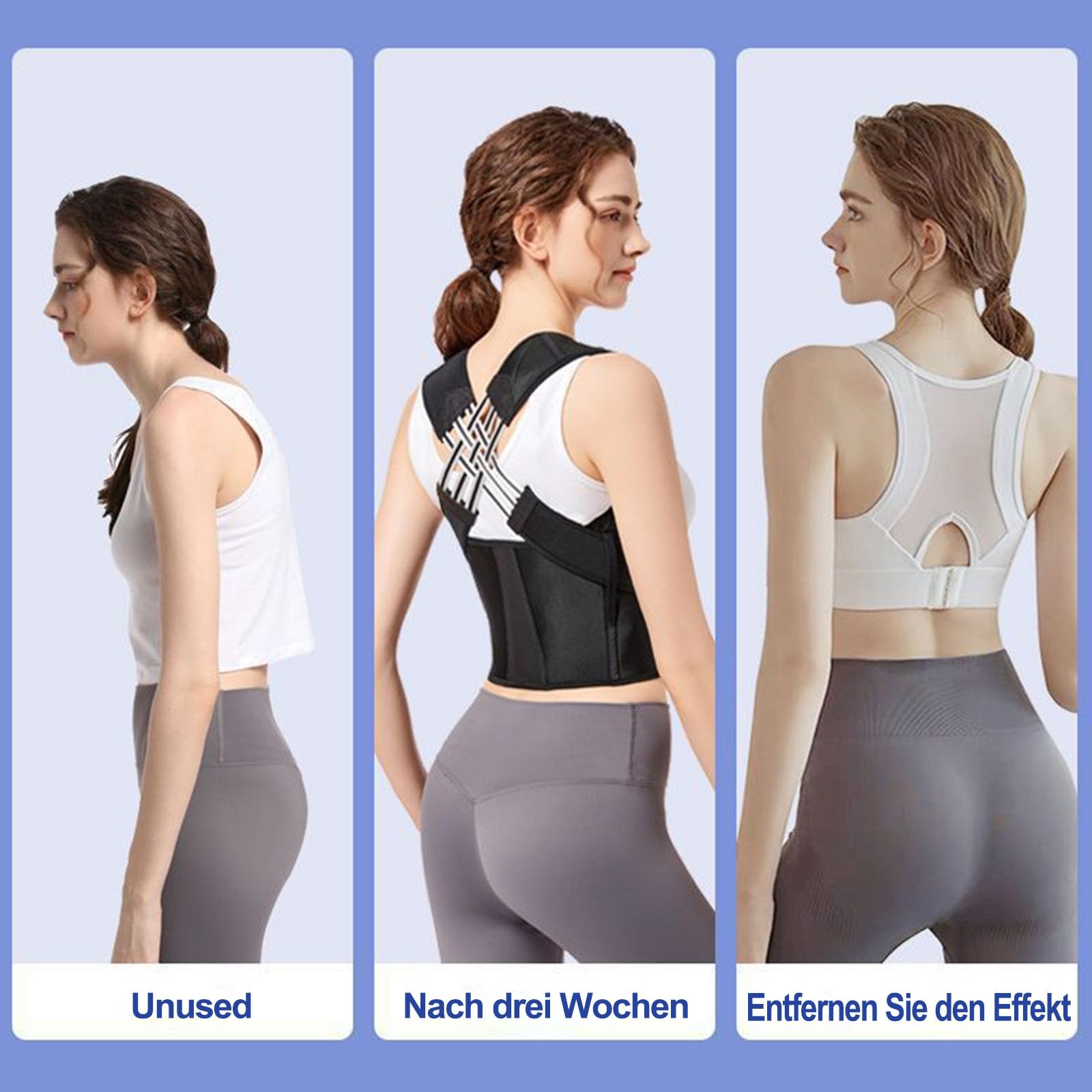 Haltery AlignFlex – dein Haltungstrainer，Rückenkorrekturgerät, stützt das Schlüsselbein und verbessert die Körperhaltung beim Sitzen, Stehen und Gehen