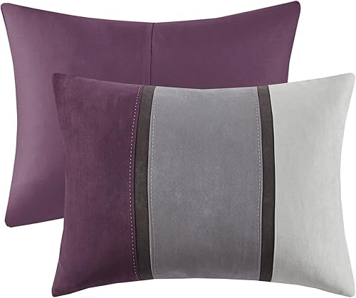 Miniatura 14 de Madison Park Palisades Juego de edredón moderno de gamuza sintética, diseño de rayas, para todas las estaciones, ropa de cama acogedora alternativa