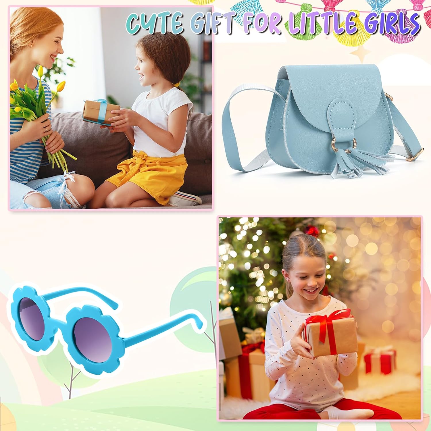 Girls Purse, Kids Crossbody Purse, Shoulder Bags for Toddler, Tassel Bags for Girls Age 2-14