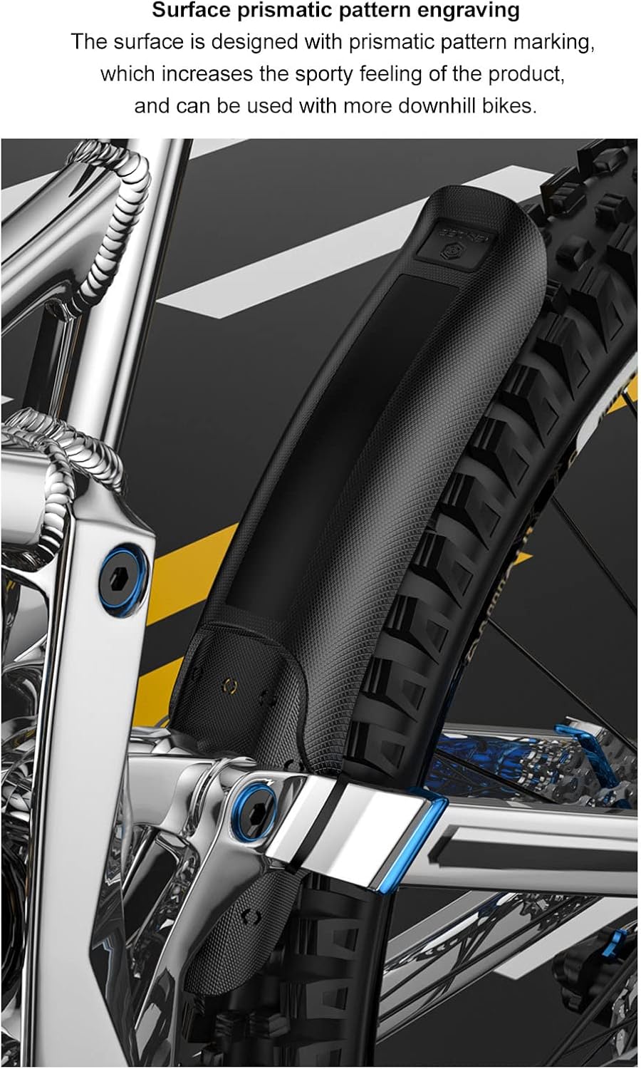 Bike Mudguard for 26/27.5/29 Inch MTB Road Bike, Black Front Rear Universal Bicycle Fender Extended Lightweight Mountain Bike Mud Guard