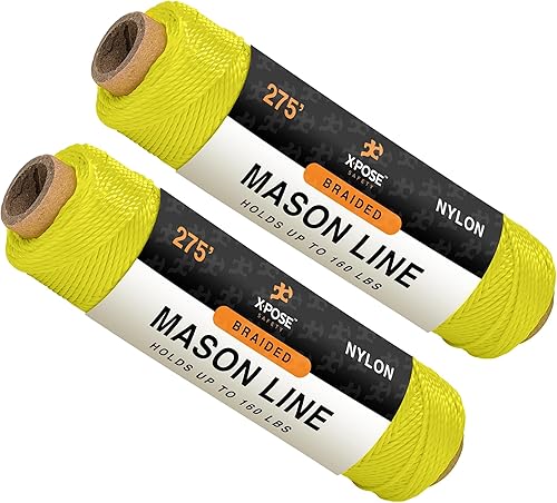 Miniatura 6 de Xpose Safety Cuerda blanca Mason Line – # 18 trenzado de nailon – Línea de construcción duradera de 275 pies para herramientas de mampostería, nivel