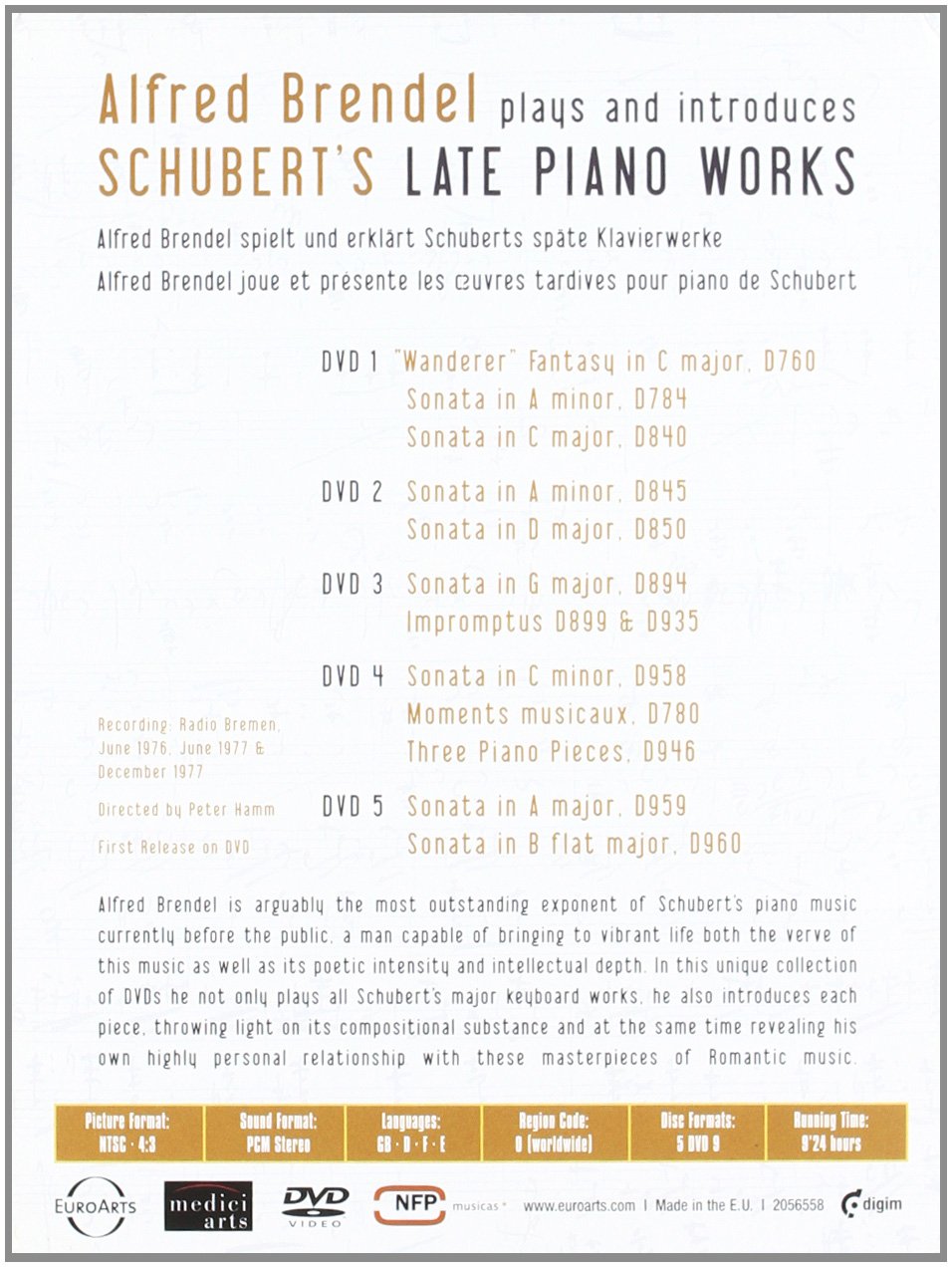 Alfred Brendel plays and introduces Schubert - Piano works