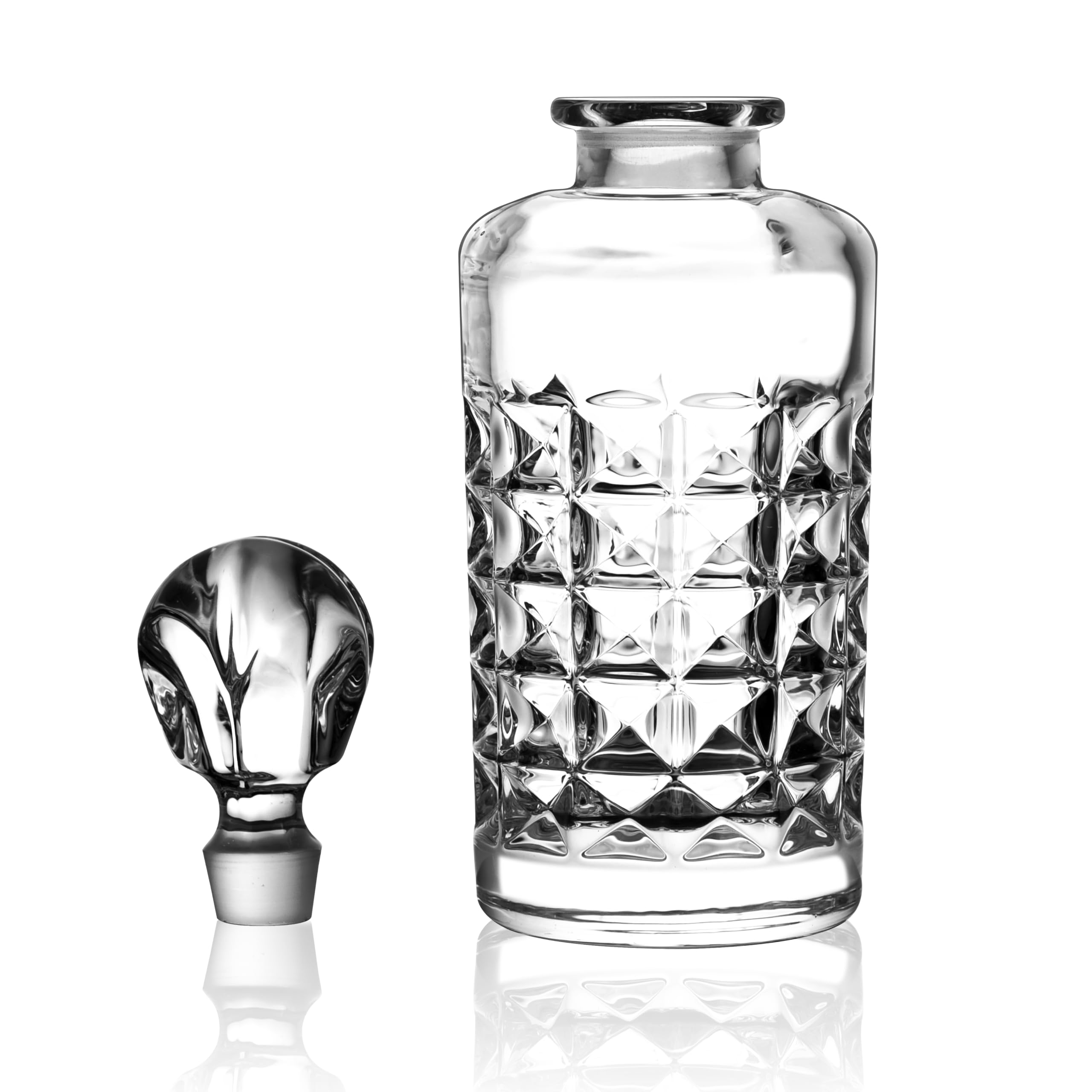 Carafe à whisky avec bouchon irrégulier, bouteille en verre sans plomb, cadeau pour amis, carafe en verre pour vodka, vin, jus et eau (petit diamant)