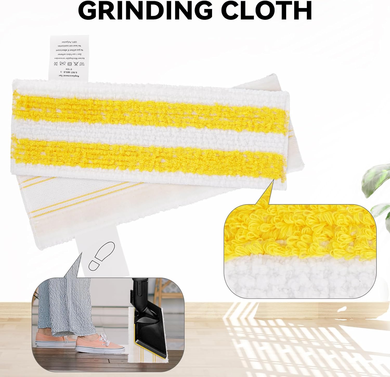 Steam Mop Pads Cloth Replacement for Karcher EasyFix SC2 SC3 SC4 SC5 Steam Cleaner, Microfiber Washable Reusable Steam Mop Cover Pads Set (4 Mop Pads + 2 Mop Covers)