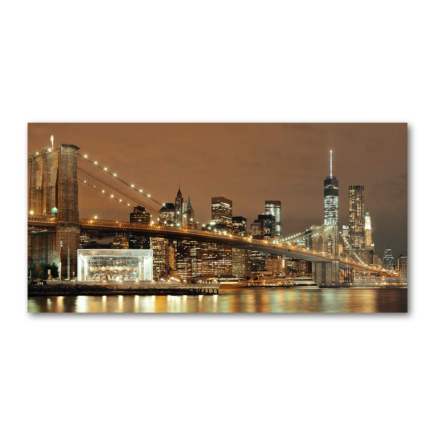 Décoration murale New York orange 120x60cm pour réchauffer une pièce sombre