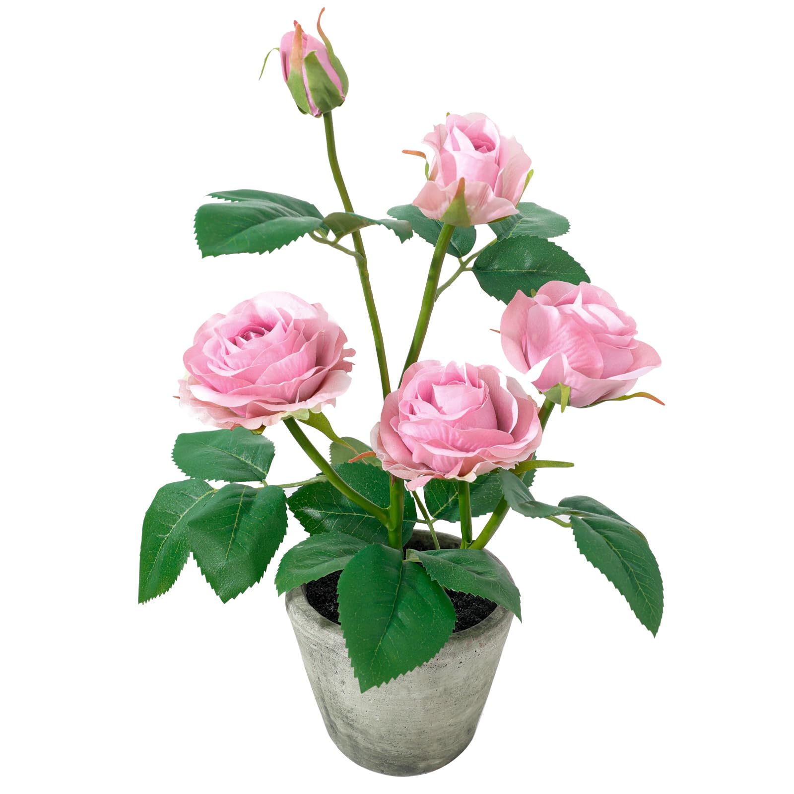Wenhuidr Rose in Pot Decor Potted Artificial Flowers Mini Plants Faux Flowers Indoor Small Decor Fake Roses for Home, Bathroom, Kitchen, Offices, Wedding Party Centerpieces (Rose Light Purple)