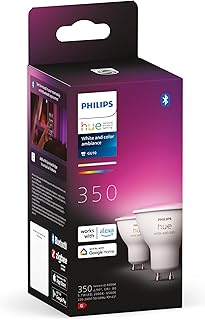 Philips Hue White & Color Ambiance GU10 LED Lampe Doppelpack, 2x350lm, dimmbar, bis zu 16 Millionen Farben, steuerbar via ...