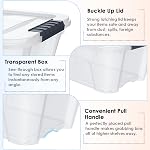 Giantex 12 Pack Storage Box Storage Tote Boxes W/Clear Lid 13 Quart / 12 Liter Each Liter Latch Stack Tubs Bins w/Clear Lid Latches Handles