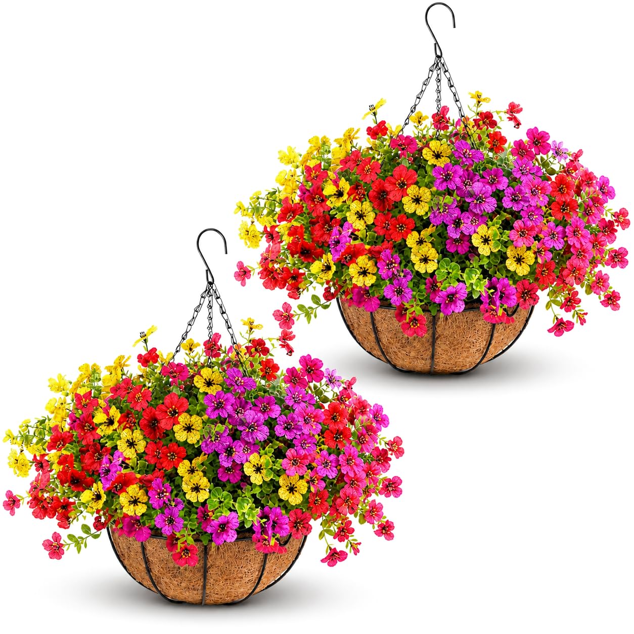 Geegoods 2 Pack Artificial Hanging Flowers