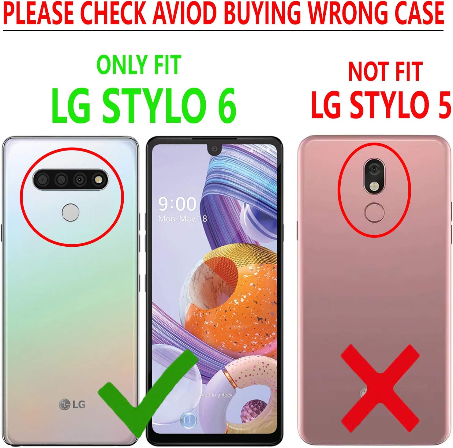 LG Stylo 6 Phone Case, with [Tempered Glass Screen Protector Included], Military Grade 12 Feet Drop Shockproof Clear Durable Armor Protective Dual Layer Phone Cover, for LG Stylo 6 - Black