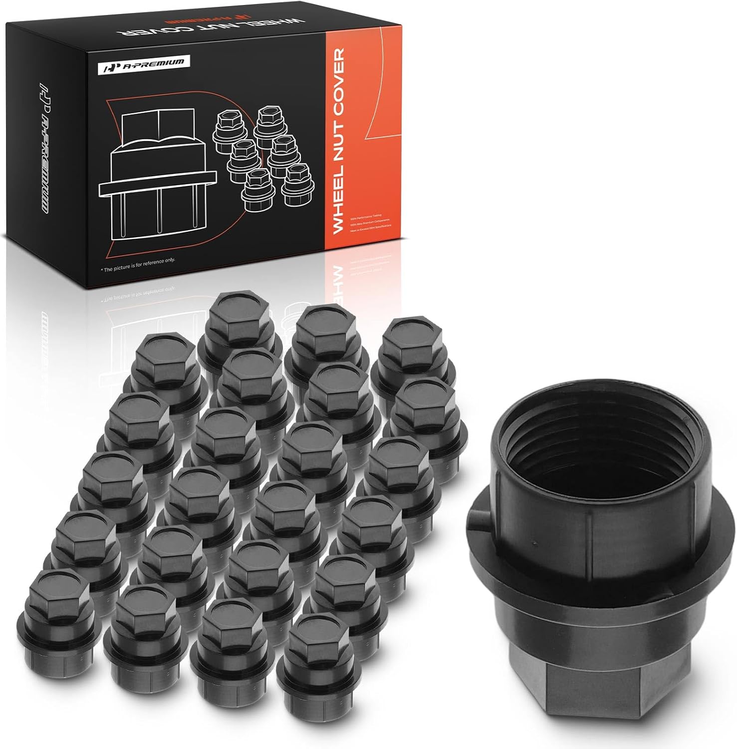 A-Premium 24PCS 27mm Wheel Lug Nut Covers Compatible with Chevrolet Silverado 1500, Tahoe, Suburban 1500, Express 2500, Blazer, Avalanche 1500 & GMC Sierra 1500, Yukon, K1500 & Cadillac Escalade