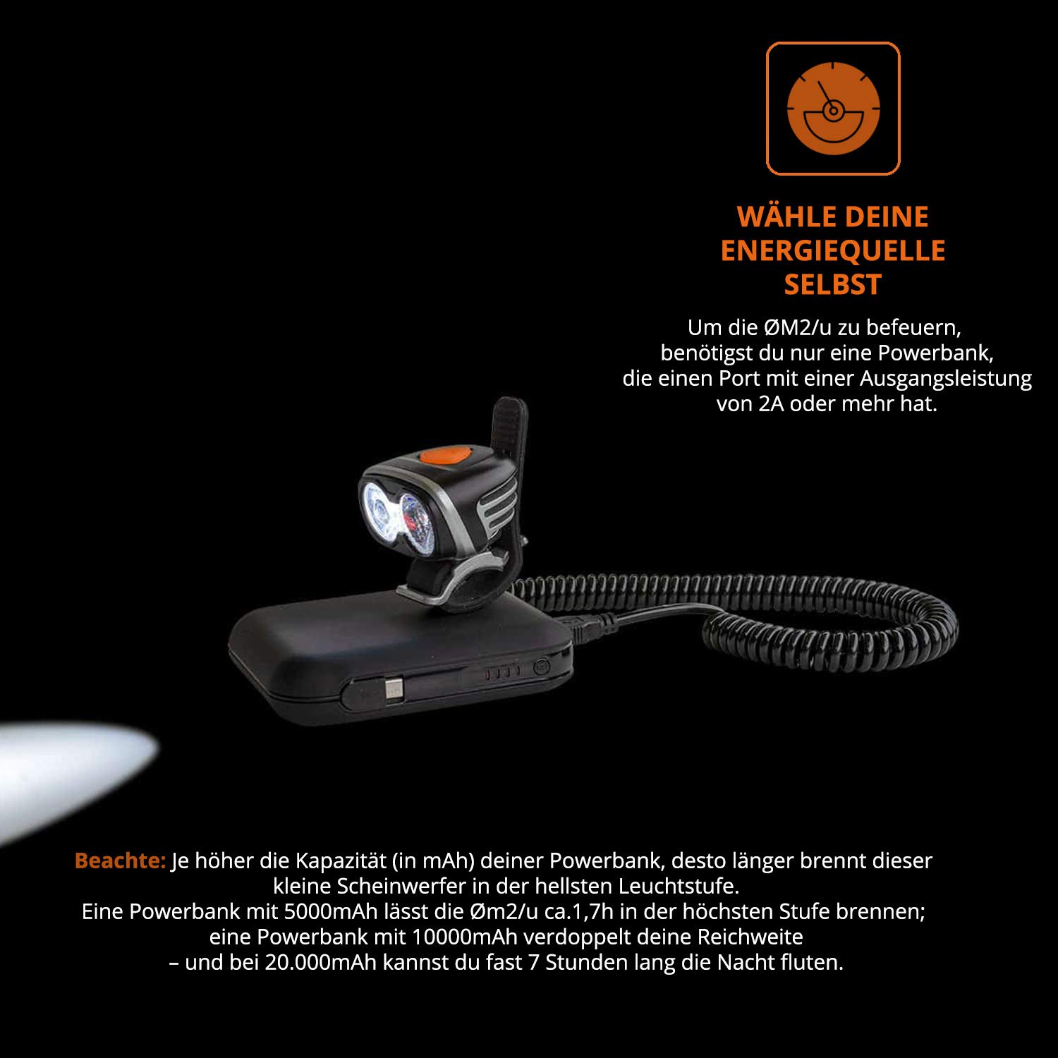 USB lampa czołowa do kasku, lampa sportowa i rekreacyjna o jasności 720 lumenów | 3 tryby świecenia | może być zasilana wszystkimi bankami Power Bankami 5 V z wyjściem 2 A