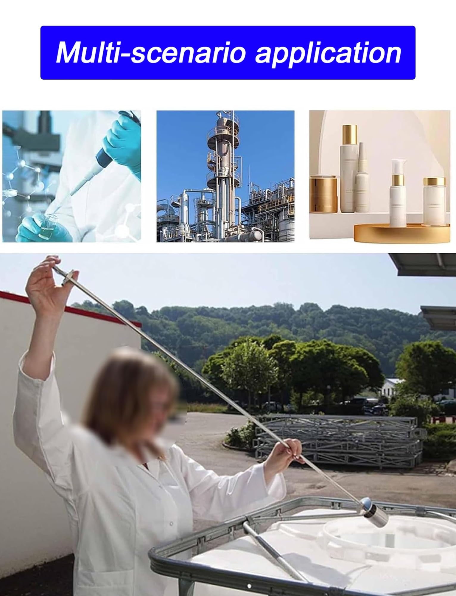 Muestreador de líquidos viscosos de 100 ml/200 ml for laboratorio e industria.(200ml,50cm)